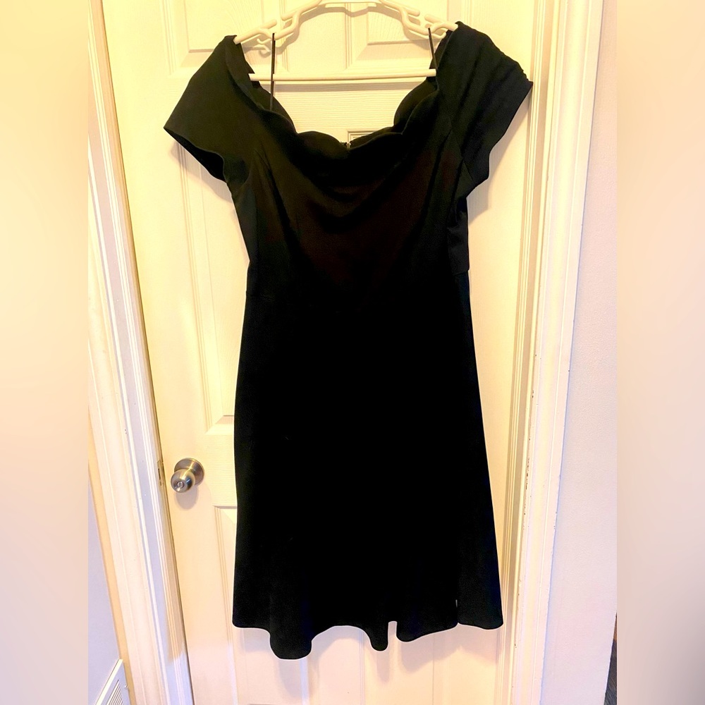 ModCloth Black Scalloped Neck Midi Dress